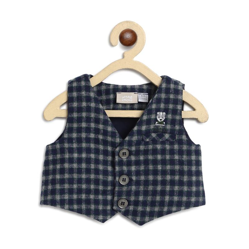 Flannel Waistcoat  With Checked Pattern image number 0